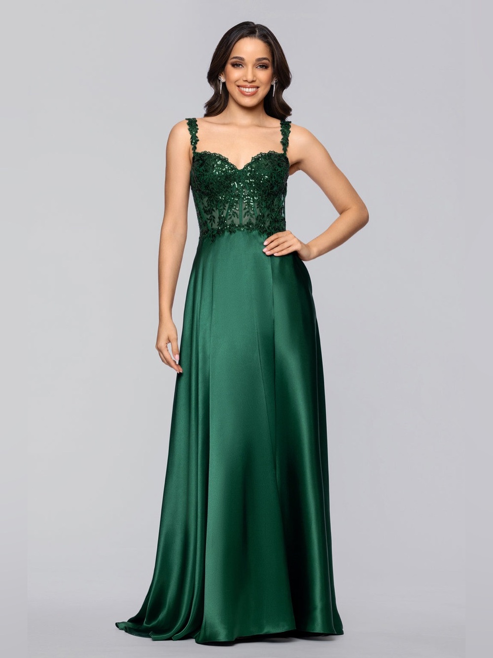 Size 9 Blondie Nites green prom dress NWT